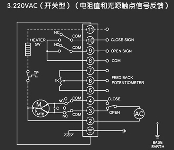 220VAC開關(guān)型<a href='http://hkk6.cn/Product/diefa/diandongdiefa/' target='_blank'>電動<a href='http://hkk6.cn/Product/diefa/' target='_blank'>蝶閥</a></a>接線圖