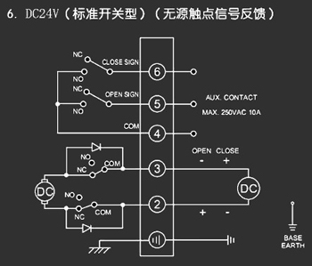 ＤＣ24Ｖ標準開關(guān)型<a href='http://hkk6.cn/Product/diefa/diandongdiefa/' target='_blank'>電動<a href='http://hkk6.cn/Product/diefa/' target='_blank'>蝶閥</a></a>接線圖